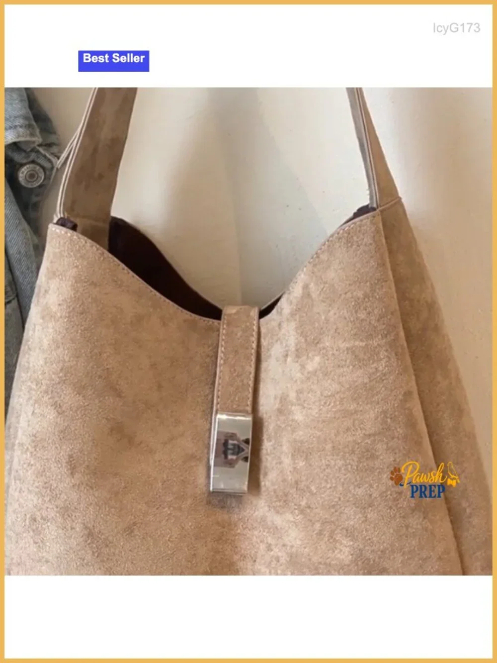 Women's Slouchy Hobo Shoulder Bag Faux Suede Minimalist Retro Purse with Pouch